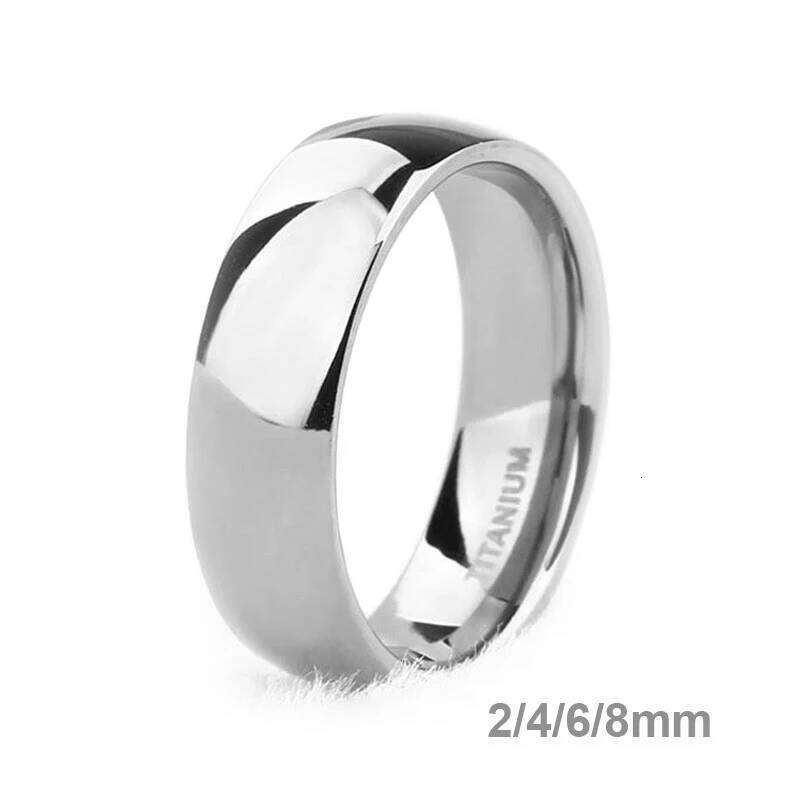 Kolmnsta 6mm Men's Titanium Ring Silver Color Polished Classic Engagement Anel Rings For Male Female Wedding Bands Never Fade XJ260130