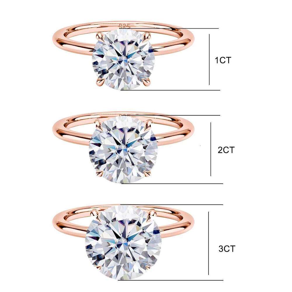 Szjinao 1ct 2ct 3ct 5ct D Color Moissanite Ring Rose Gold For Women Engagement Jewelry With GRA Certificate High Quality Gift XJ260130