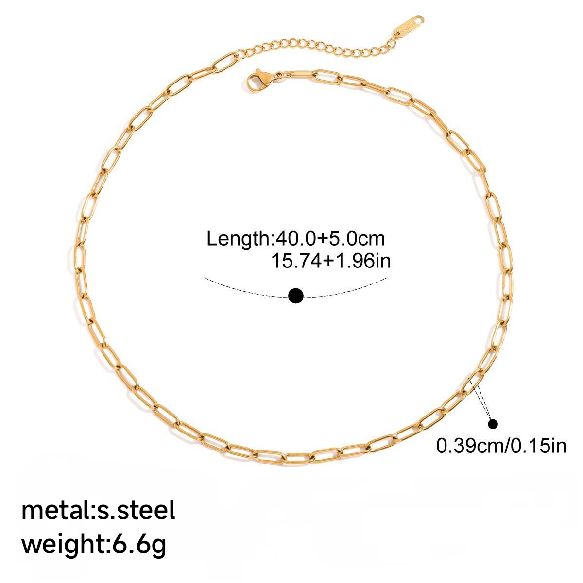 25/27/4mm Stainless Steel Gold/Silver Color Paper Clip Link Chain Necklace Fashion Jewelry Can Be Customized Length 14-30inchW251105