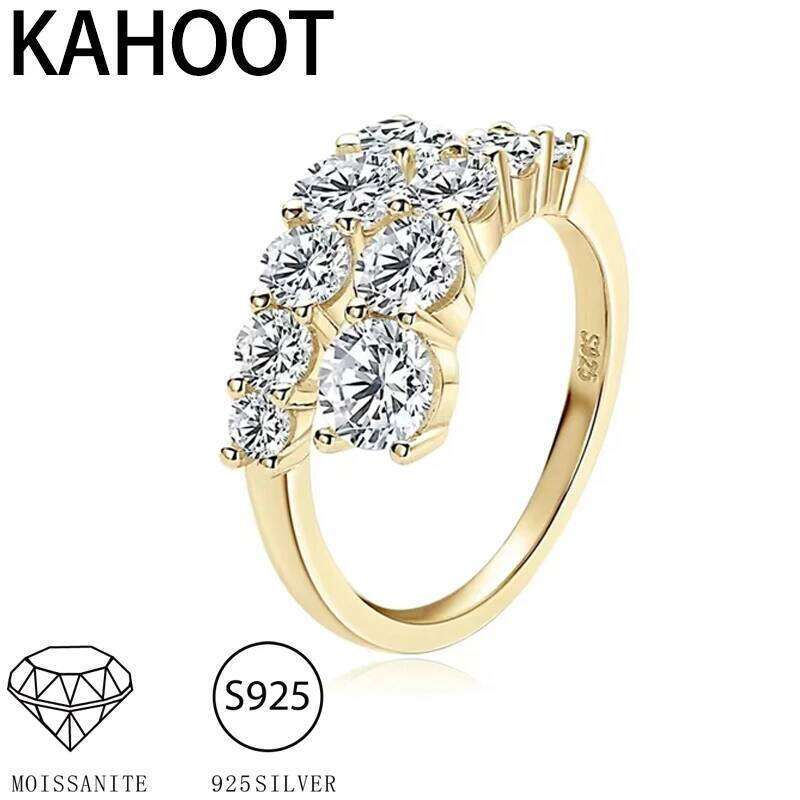 s925 sterling silver moissanite double round diamond open ring, suitable for daily wear, matching dresses, weddings, gifts XJ260130