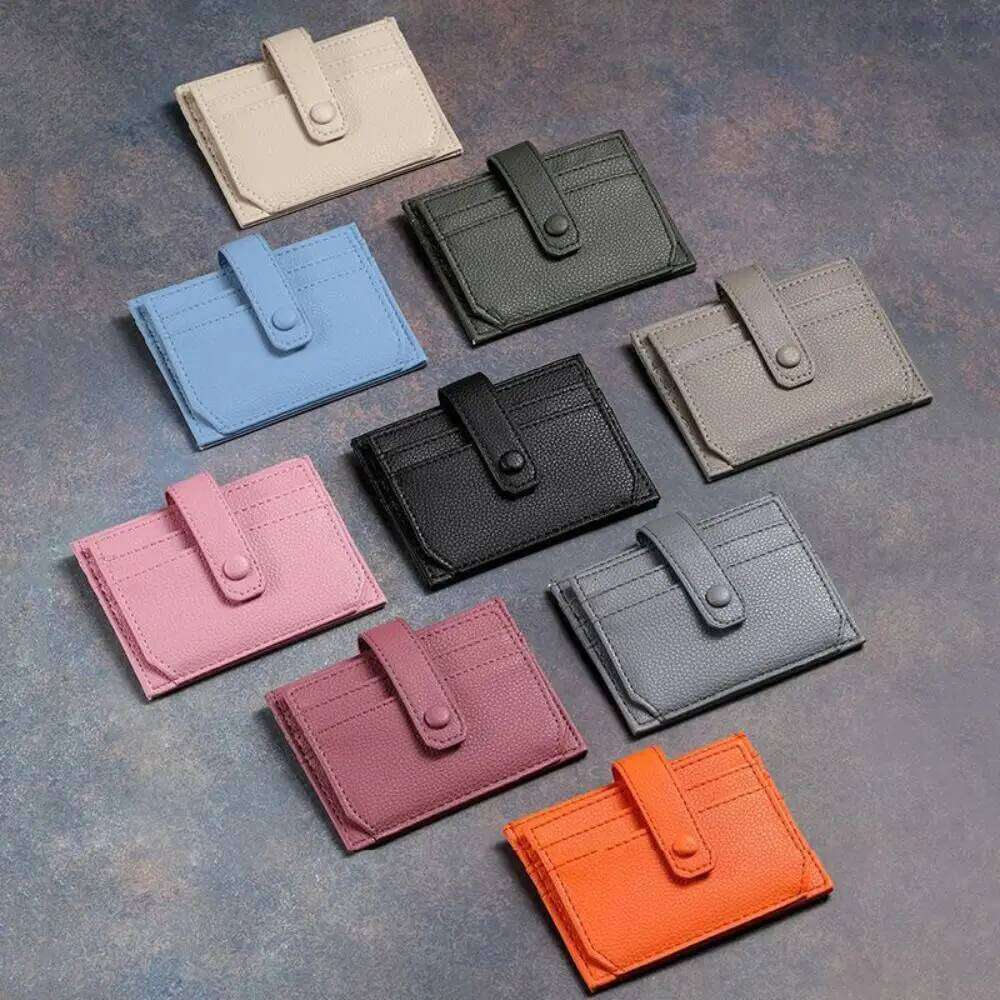 Vintage Multi-card Slot PU Leather Multi Pockets Credit Holder Change Storage Ultra Thin Card Wallet Women Z260130