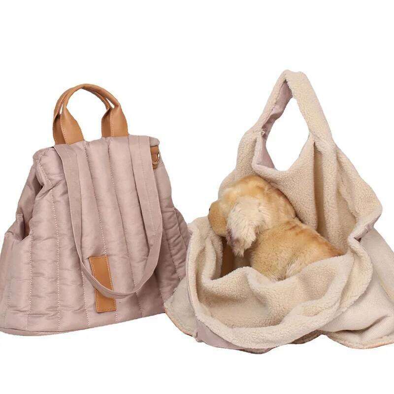 Windproof Warm Carrier with Removable Inner Handle, Portable Pet Travel Bag for Dog and Cat, Large Capacity, Winter 26H0130