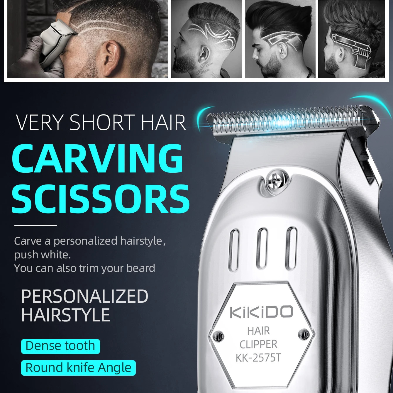 Professional Barber Men Electric Hair Trimmer 2000mAh Rechargeable Hair Clipper Adjustable Trimming Length Cordless Beard Shaver 260129