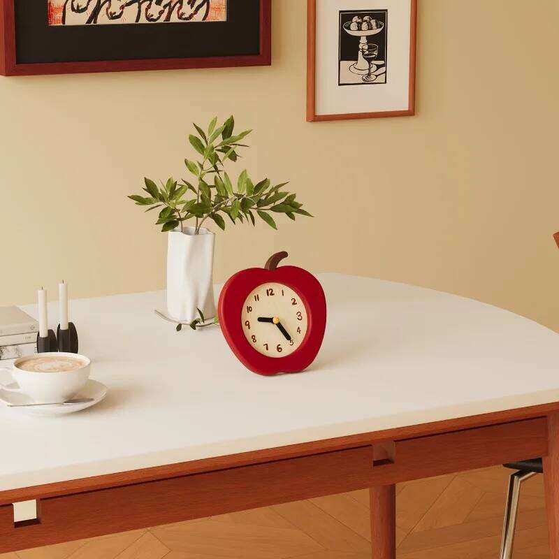 Simple Living Room Table Apple-shaped Bedroom Desktop Clocks Luxury Miniature Aesthetic Desk Clock Creative Home Decor W260130