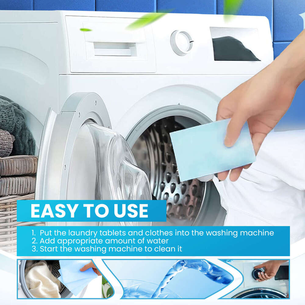 Jue-Fish Deep Clean Clothes Remove Oil Stains Long-lasting Fragrance Laundry Cleaning Sheets S260130