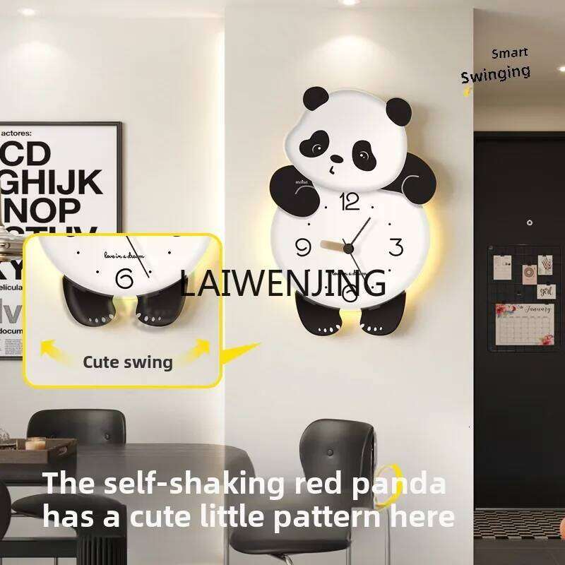 MJY Panda Wall Home Living Room Atmosphere Simple Modern Creative Restaurant Clock W260130