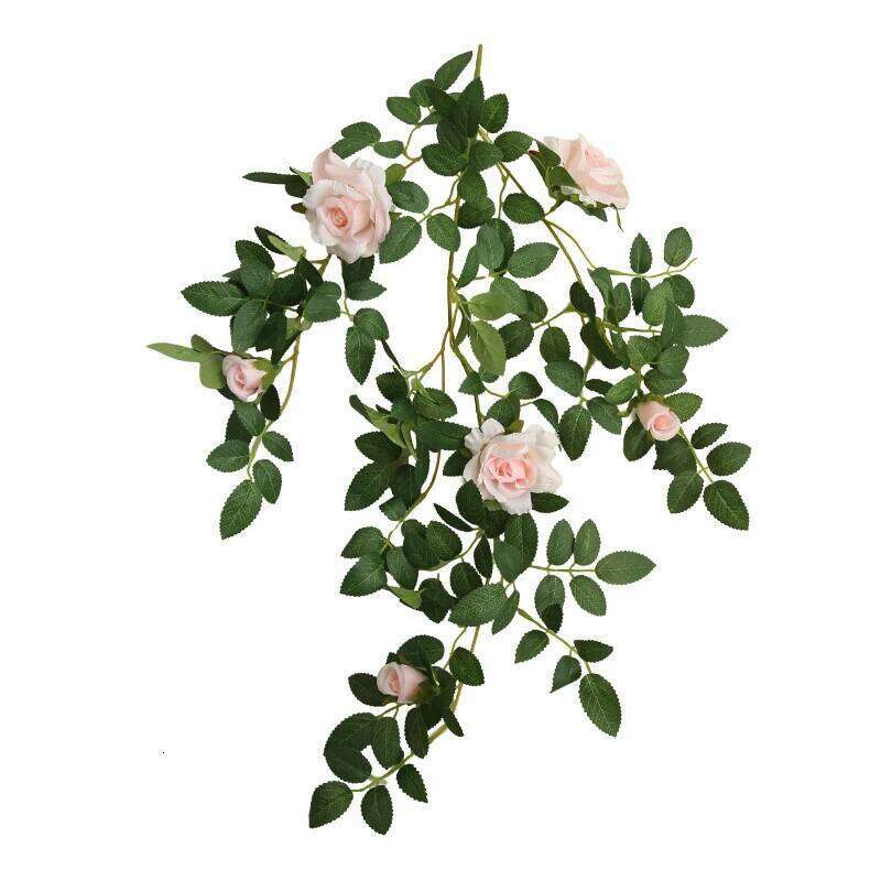 Artificial flowers Plants Green Lvy Leaves flower Rose Vine Home Wedding Garden Decoration DIY Hanging Wall Silk Flower Y260130