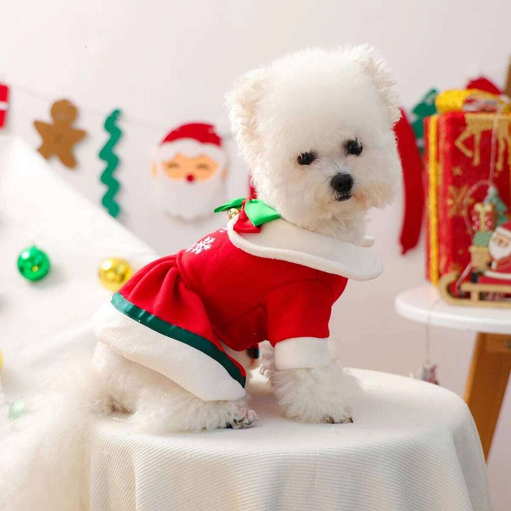 Day Pet Clothing Edelweiss Christmas Red Comfortable Warm Cat Dog Dress H260129