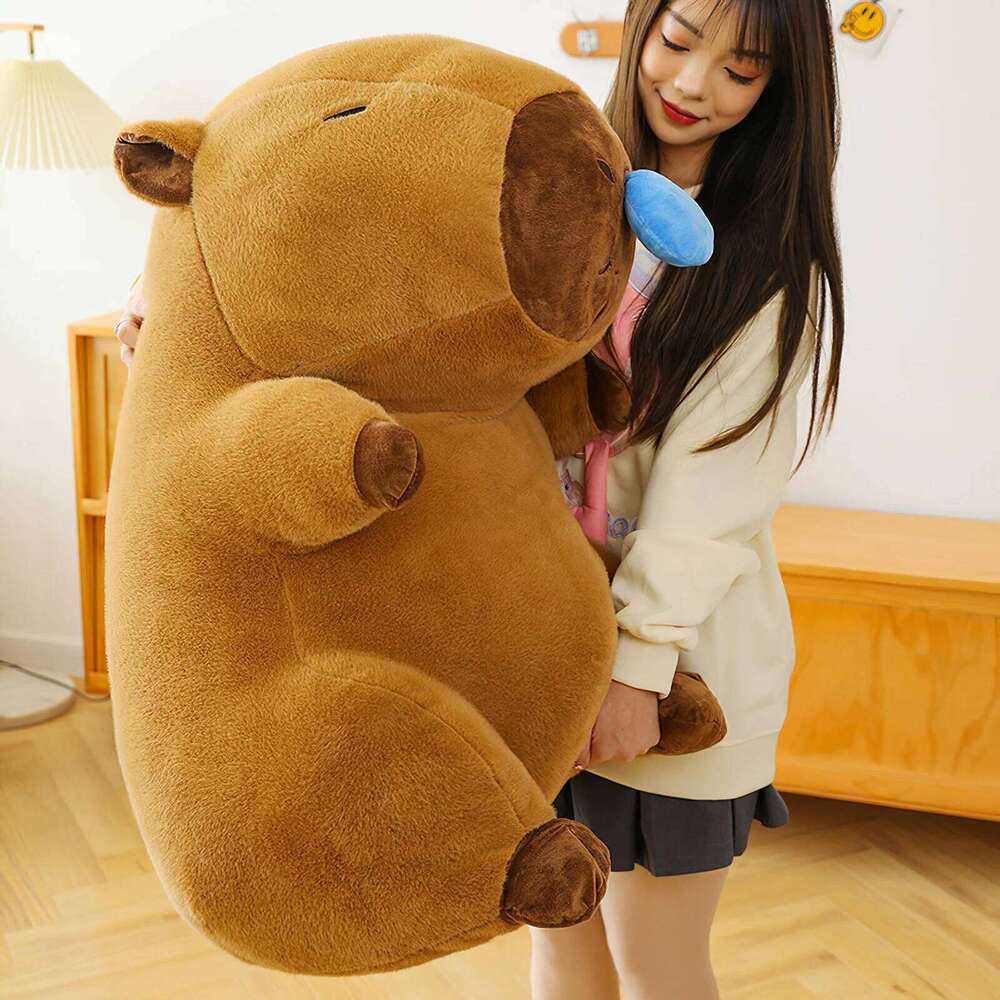 50cm Cartoon Snot Capybara Toy Kawaii Simulation Animal Cute Plush Soft Stuffed Doll Throw Pillow Large Size Birthday Gift Y260128