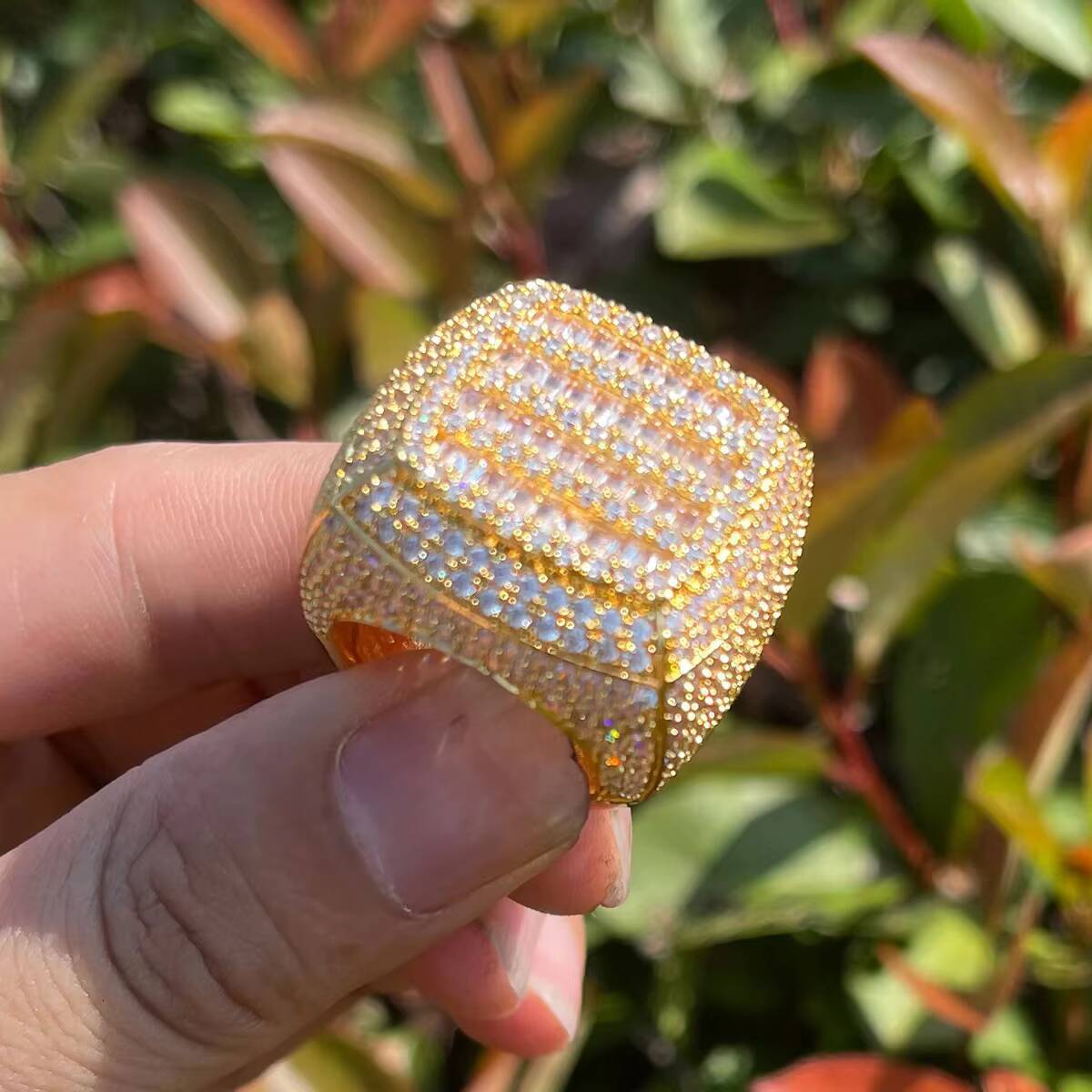 2026 new style hip hop ring Classic Geometric Hot Selling silver Mens vvs moissanite Ring Gold Plated Wholesale