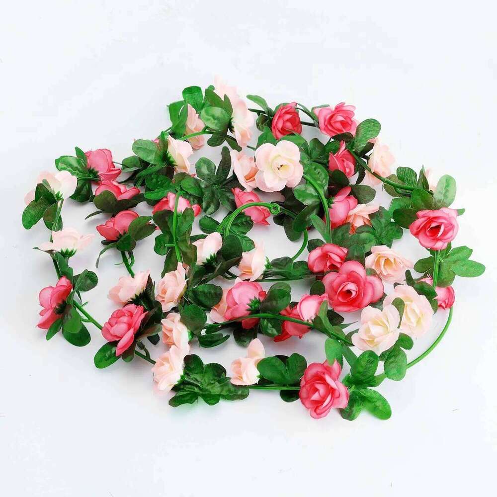 5PCS 2M Purple Flower Garland Plants Artificial Fake Rose Vine Flowers Hanging Ivy for Wedding Party Garden Wall Decoration W260130