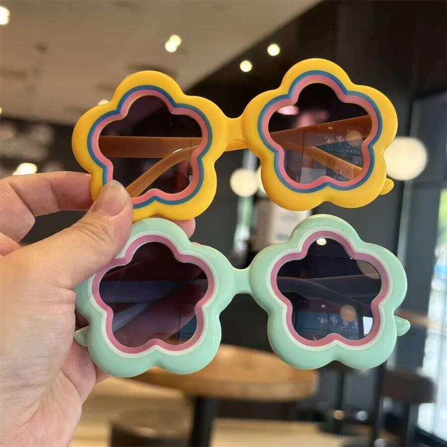 2024 New Children's Sunglasses Flower Shaped Sunscreen Sun Glasses for Female Baby Photography Fashion Shades UV400 Gafas De Sol H260130