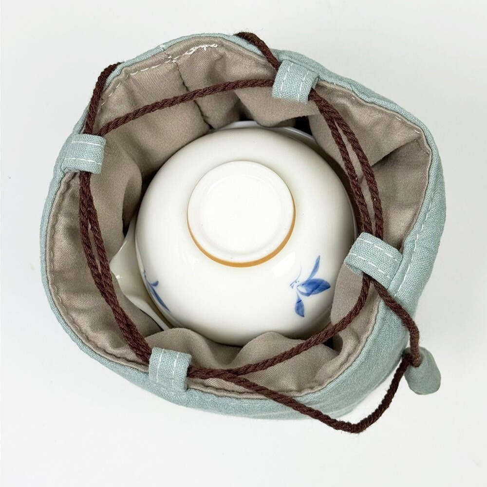 Master Personal Cotton Linen Cup New Chinese Style Tea Set Storage Bag Thickened MASA