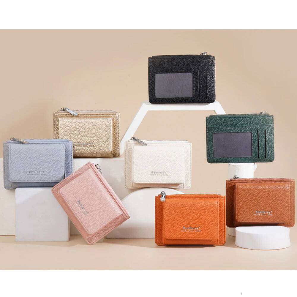 Fashionable Lychee Pattern Card Holder with Cash Slot Pu Leather Ultra-Thin Minimalist Unisex Travel Wallet Z260130
