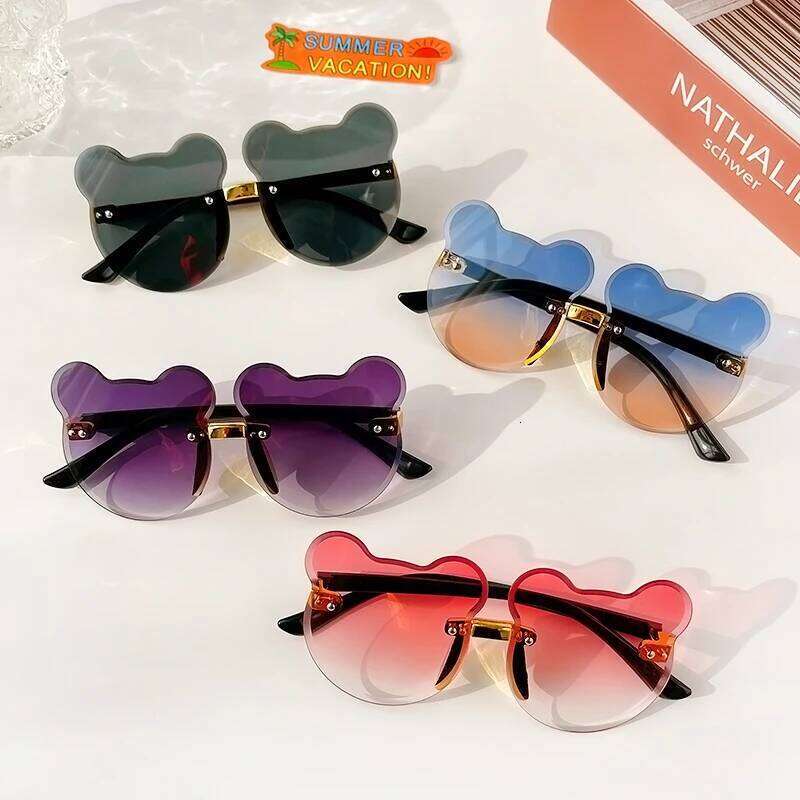 Children Cute Animal Cartoon Vintage Rimless Polarized Boy Girl Outdoor Sun Protection Glasses Kids UV400 Sunglasses H260130