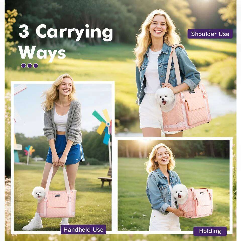Pawaboo Purse for Small with Pocket Lightweight Dogs and Puppies Tote Bag Carrier Dog Carriers Soft Sided 26H0130