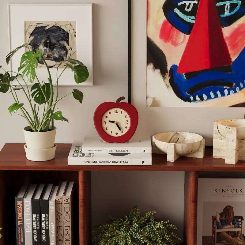Simple Living Room Table Apple-shaped Bedroom Desktop Clocks Luxury Miniature Aesthetic Desk Clock Creative Home Decor W260130