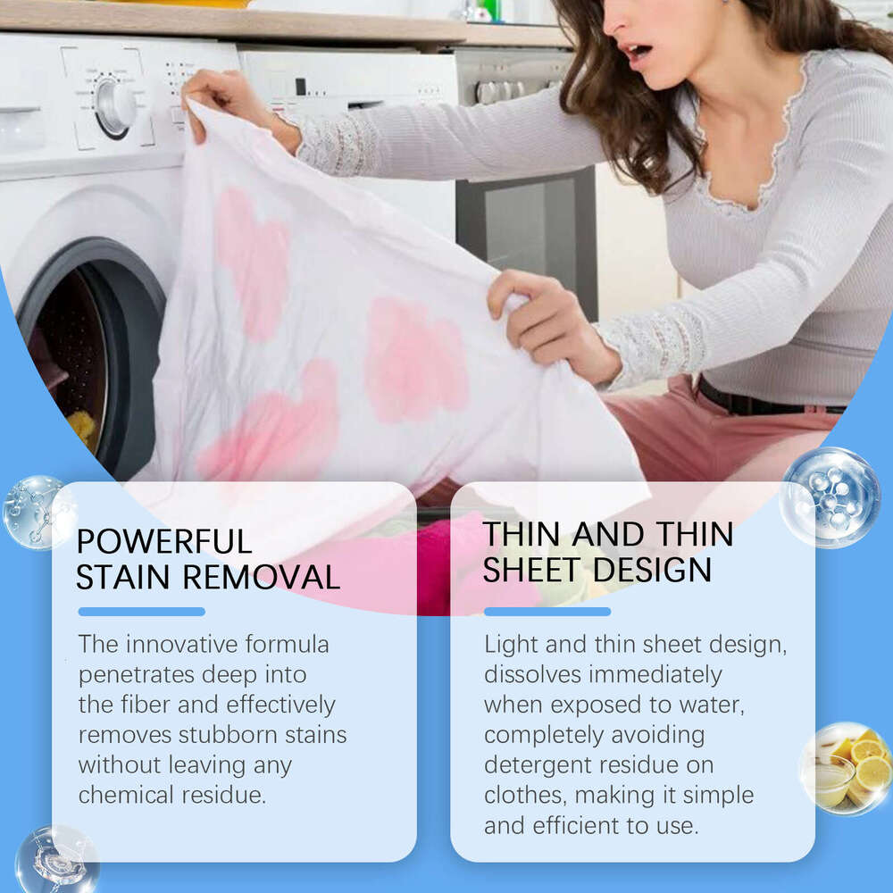 JAYSUING Laundry Gentle Care for Odors, Oil Stains, Long-lasting Fragrance Cleaning Bubble Sheets S260130