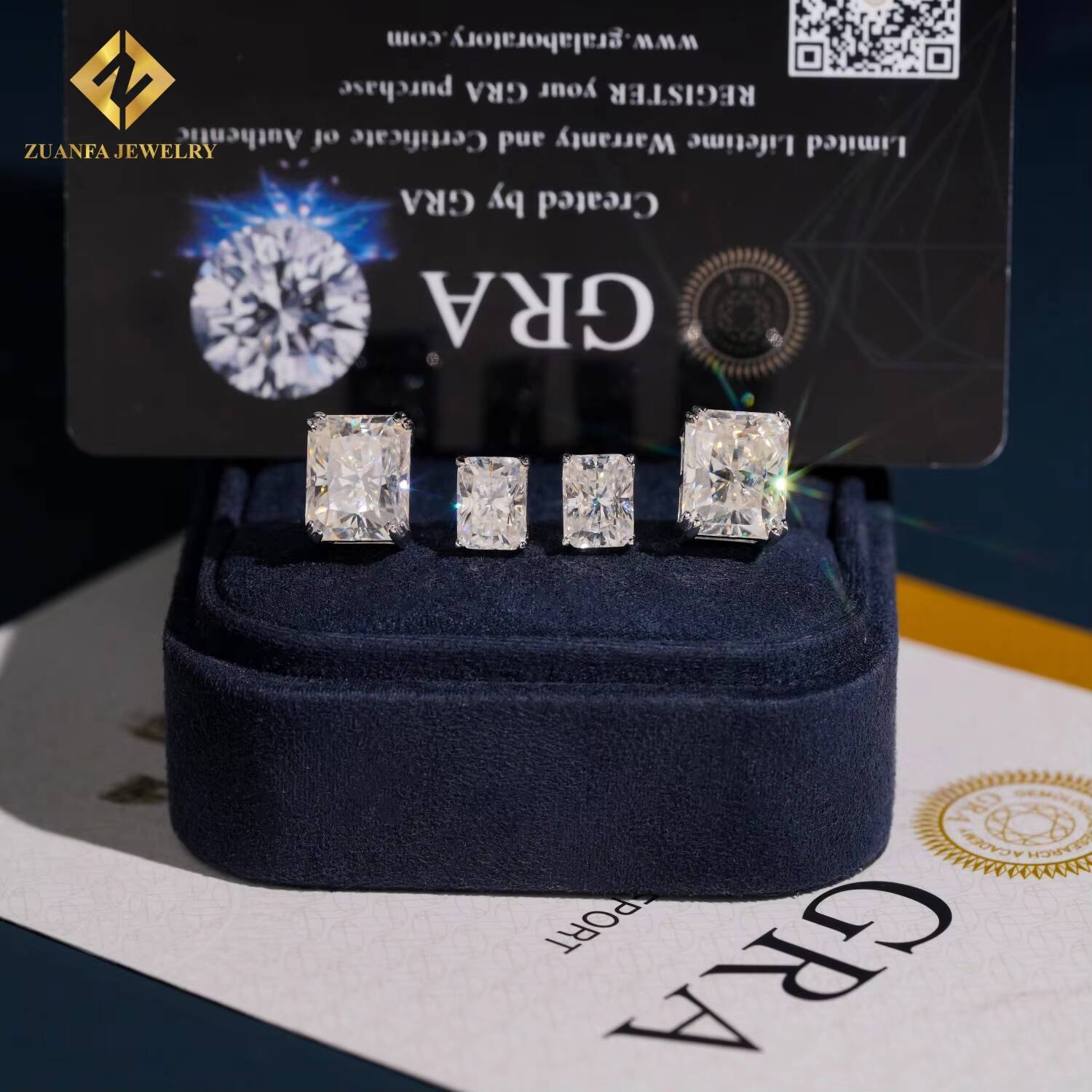 Fashion Moissanite Radiant Cut Stud Earring 925 Sterling Silver VVS1 Moissanite Iced Out Stud Earring Past Diamond Test with GRA