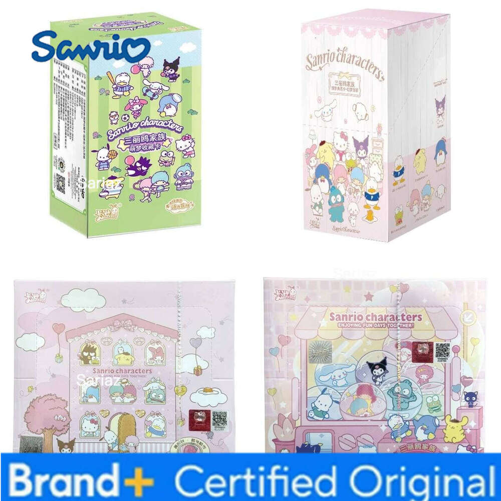Sanrio New Original Box Anime Character Collection Hobby Card Cute Kuromi Melody Kitty Cinnamoroll Party Game Children's Gift H260130