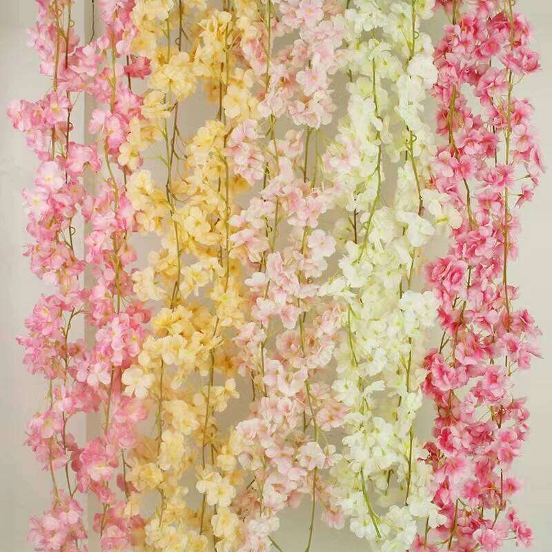 180CM 135 Heads Artificial Cherry Blossom Flower Vine Hanging Flowers Garland for Wedding Party Home Japanese Kawaii Decor Y260130