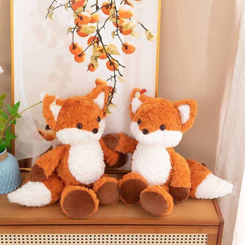 Cute Running That Can Run, Small Fox Doll with Pillow, Cloth Doll, Plush Toy, Girls Birthday Gift Y260128
