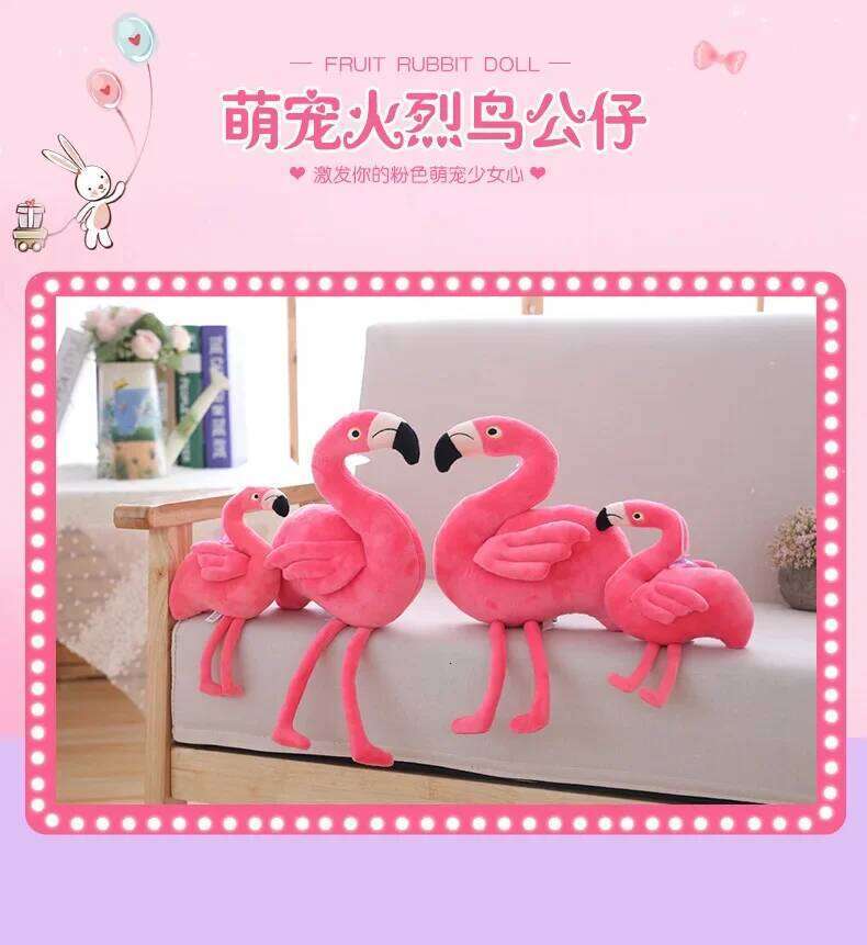 Soft Stuffed Animal Pillow Kawaii Peluche Room Decoration Kids Birthday GiftRealistic Flamingo Plush Toy Y260128