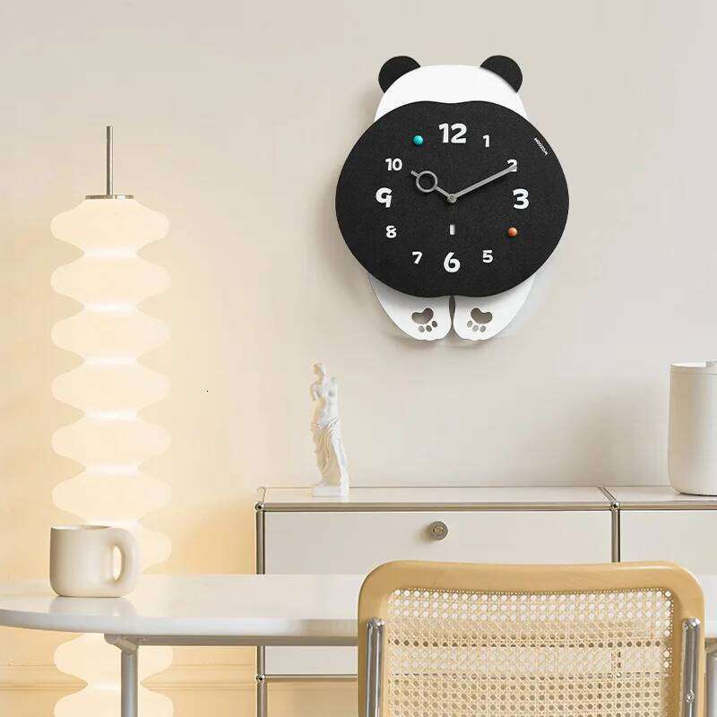 Panda Modern Minimalist Silent Large Decorative Wall Clock Living Room Bedroom Home Decor 2025 New Battery Operated W260130