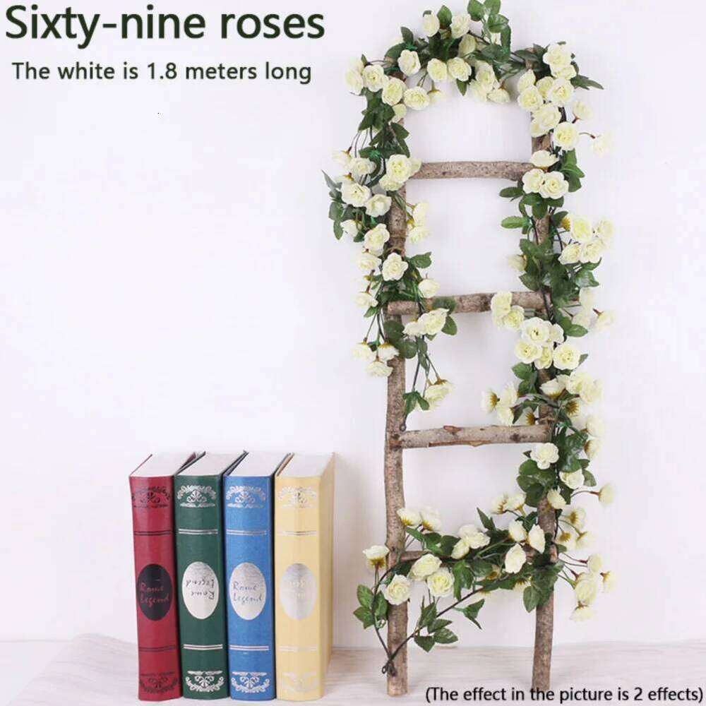 45/69pcs Artificial Flowers Vine DIY Wedding Decoration Fake Silk Rose Flower Home Room Decor Wall Hanging Garland Plants W260130