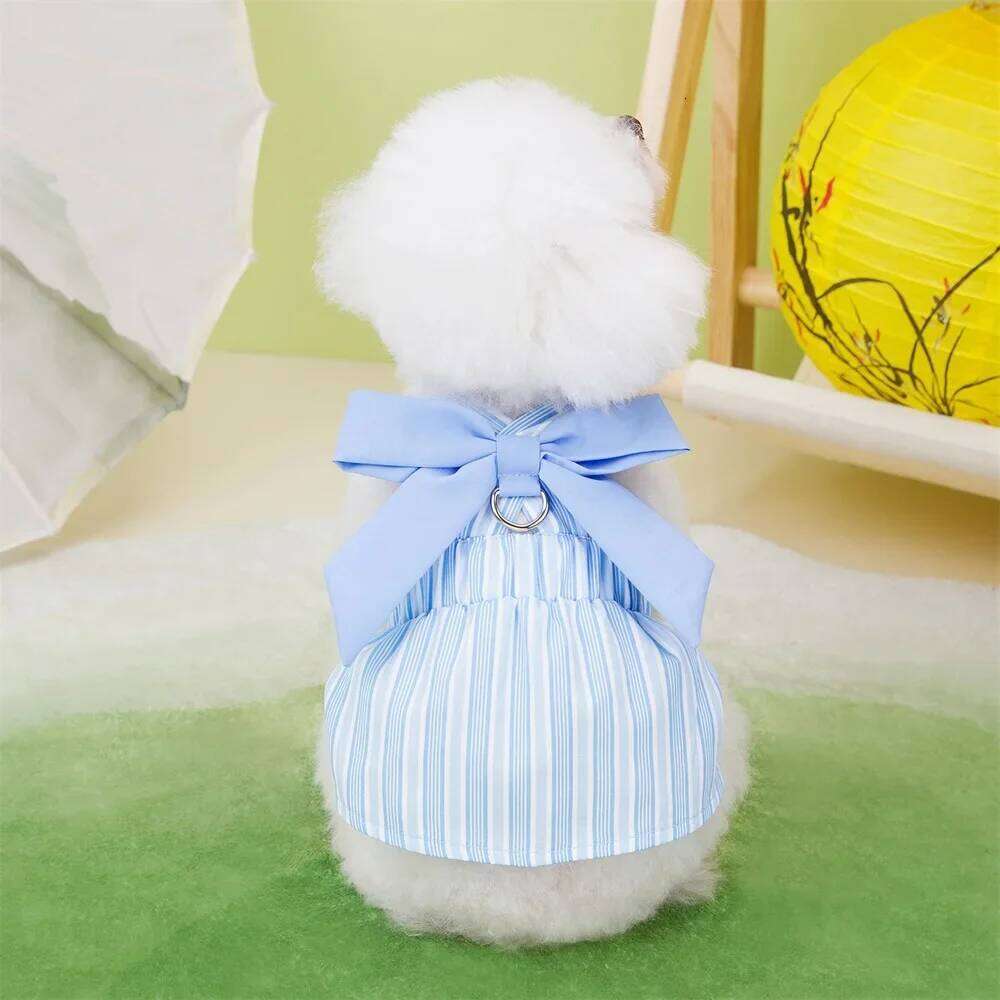 Summer Puppy Striped Suspender Skirt Cute Dress Pet Costume Chihuahua Bichon Yorkie Clothing Dog Vest H260129