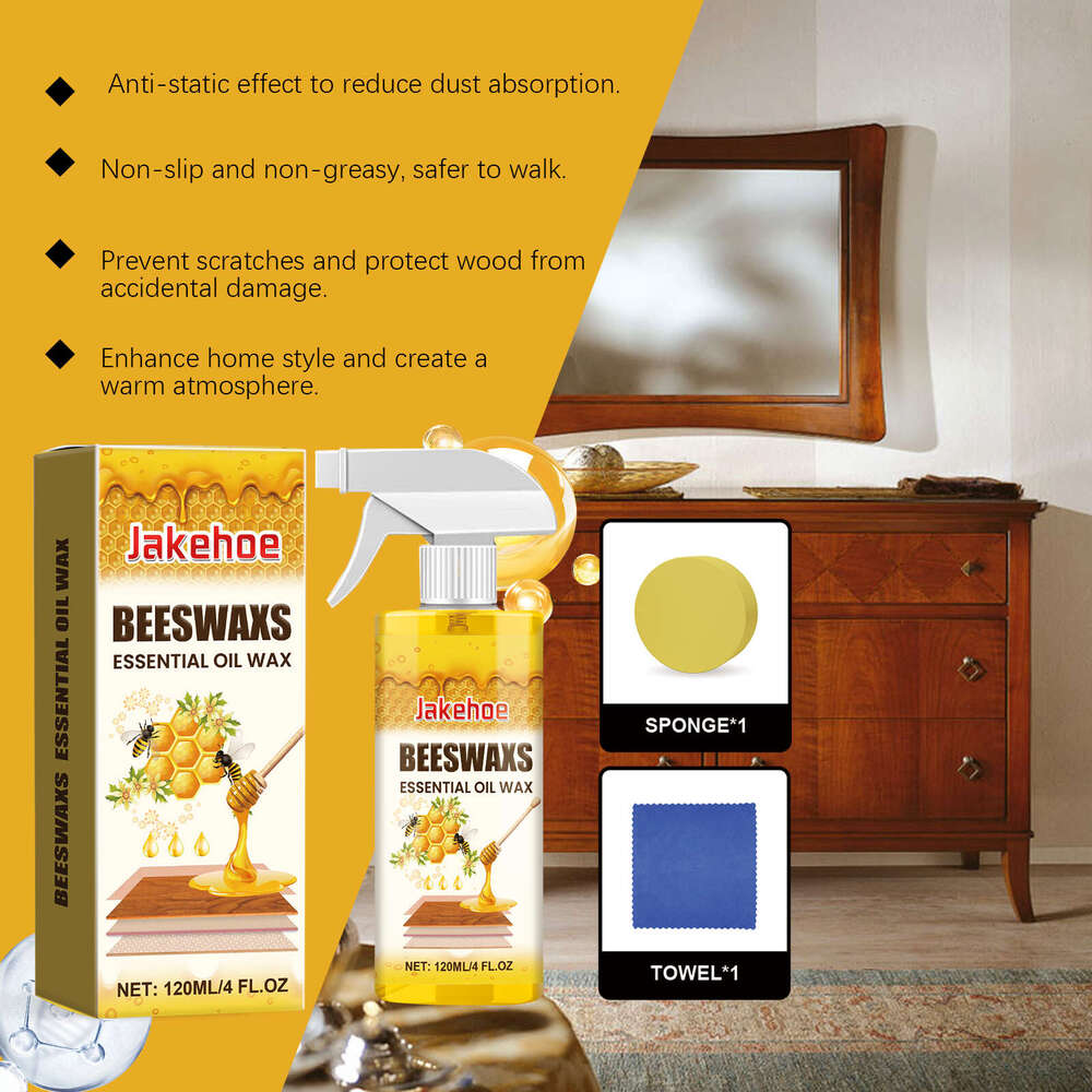 Jakehoe Beeswax Maintenance Furniture Polishing Color Protection Nourishing Anti-Crack Wood Spray Agent S260130