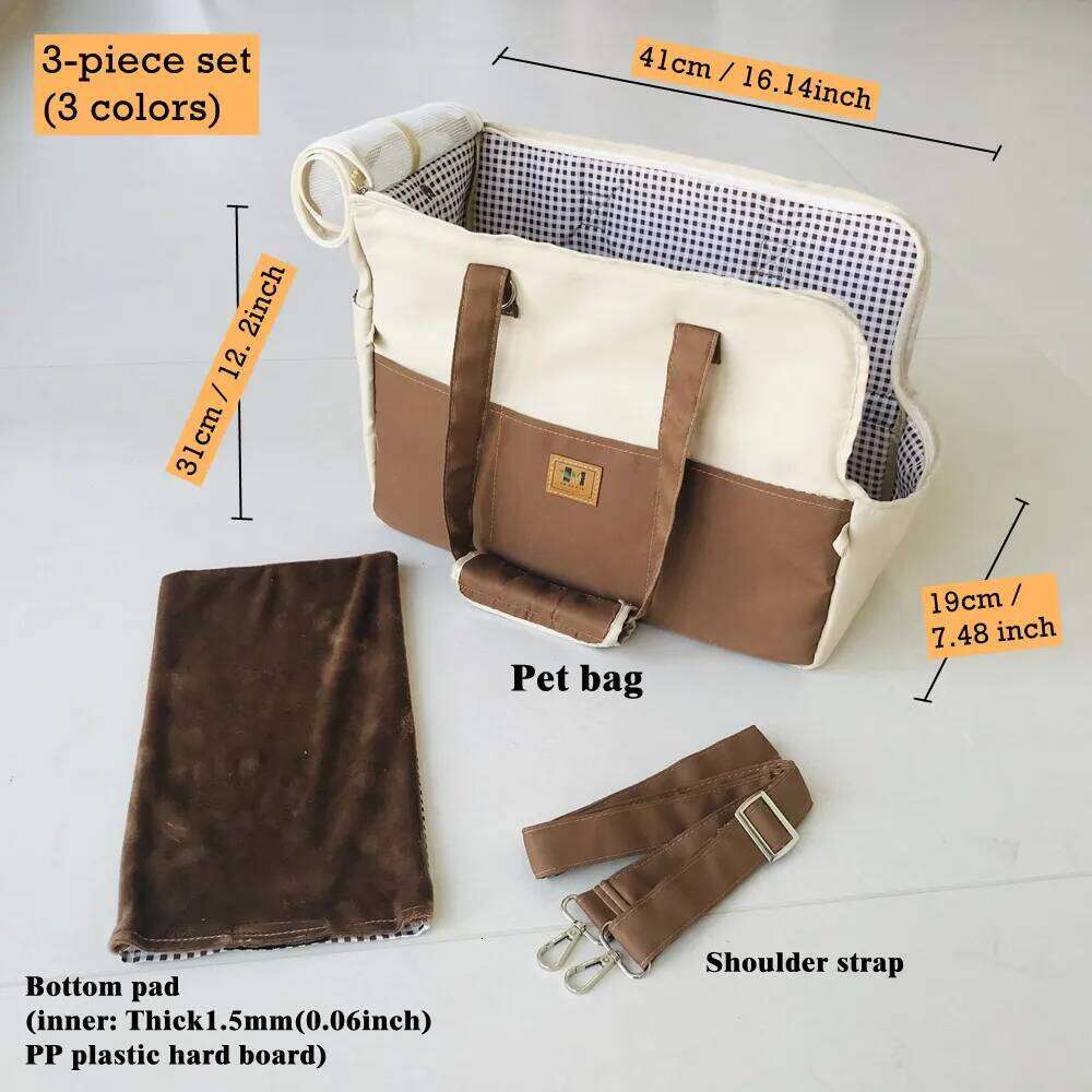 for Cats Dog, Portable 41X31X19cm, Polyethylene foam cotton Interlayer, Car Seat Pet Protection Travel Carrier 26H0130