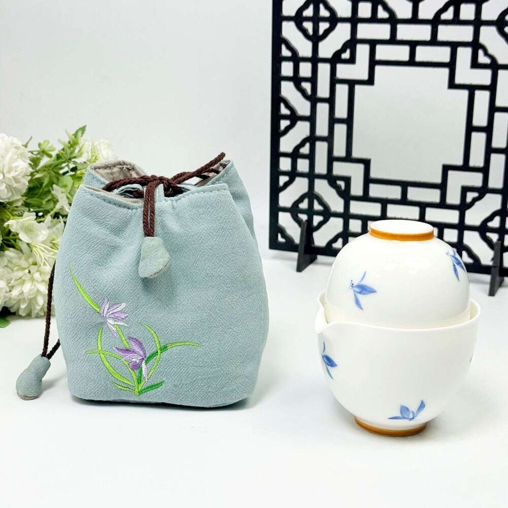 Master Personal Cotton Linen Cup New Chinese Style Tea Set Storage Bag Thickened MASA