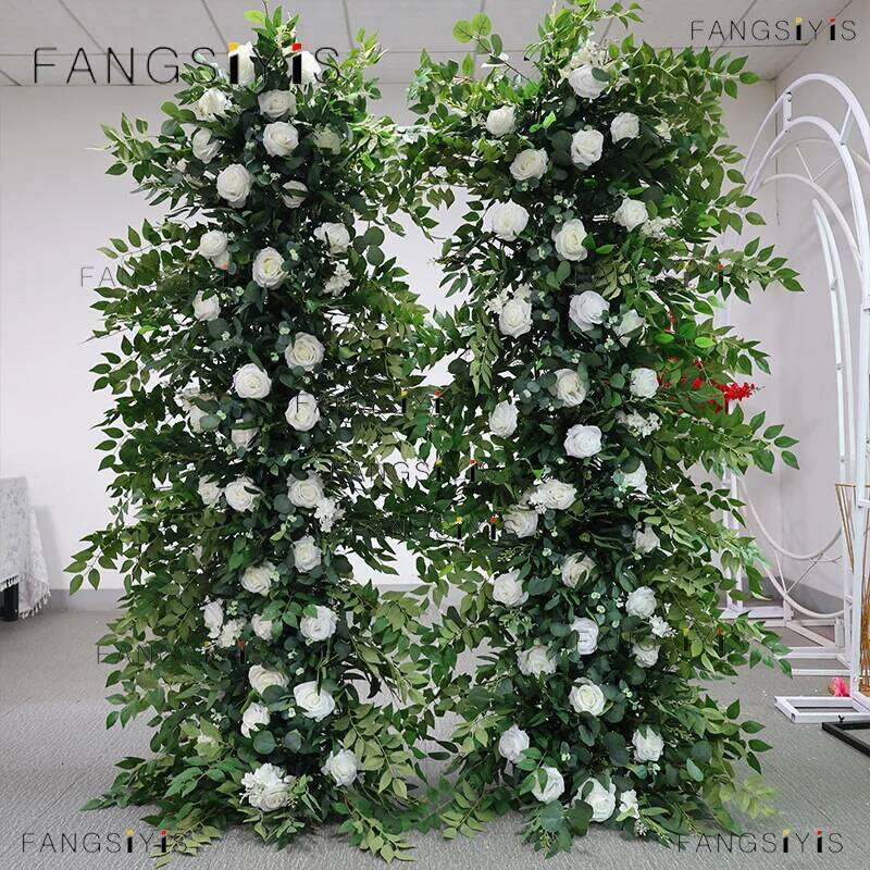 Rose eucalyptus leaves Road Lead Floor Artificial Row Wedding party Welcome Sign Centerpiece table Decor Flower Ball prop W260130