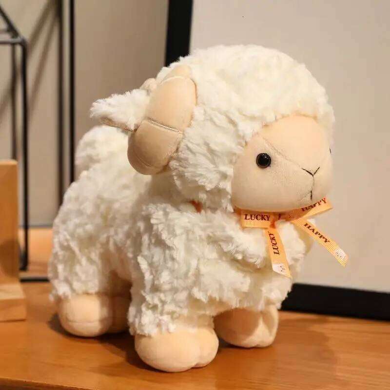 The latest simulation curly wool sheep Kawaii stuffed plush toy cartoon anime cute holiday gift fun children's doll Y260128
