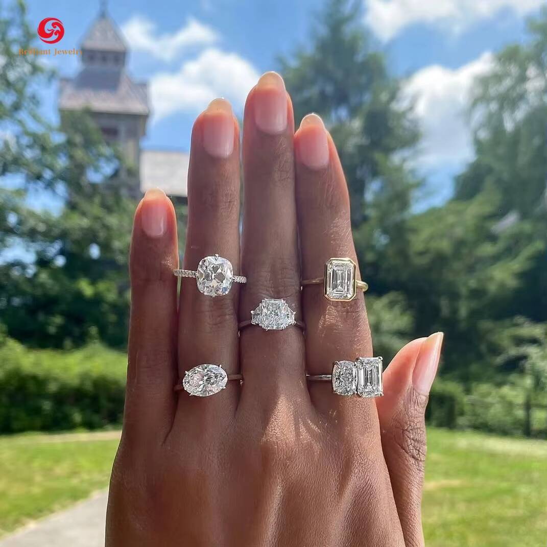 IGI GIA Certified HPHT CVD VVS Lab Grown Emerald Cut Wholesale Diamond 3CT 5CT 14K 18K Solid Gold Diamond Ring