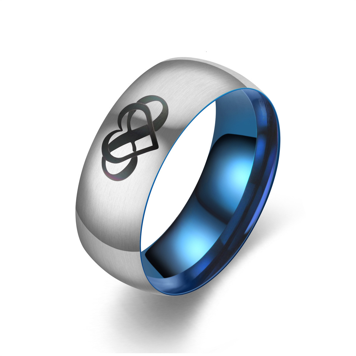 Fashion New Matte Blue Crown Heart LOVE King Queen Exclusive Source