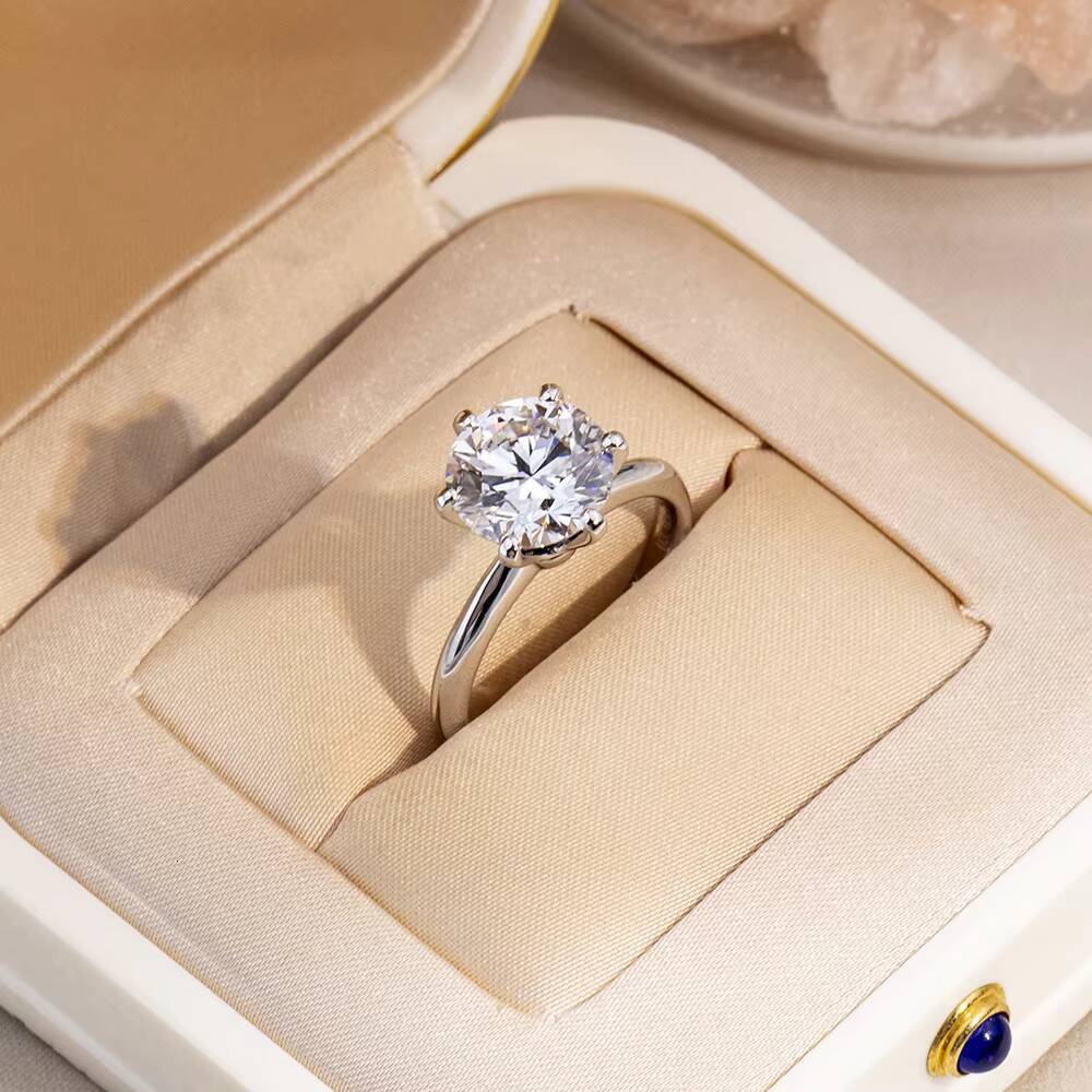Ready to Ship MSR-058 18k Gold Engagement Ring Jewelry 301CT E VVS2 Round Lab Grown Diamond Ring