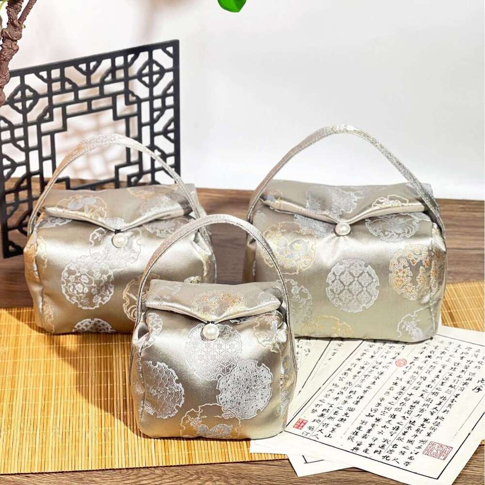 New Chinese Style Thickened Set Storage Brocade Cloth Portable Teapot Tea Travel Bag MASA