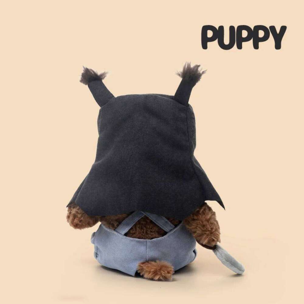 Bandit Pup Plush Cute Masked Dog Stuffed Animal Soft Robber Puppy with Removable Eye Mask Gift for Kids Doll Sleeping Pillow Y260128