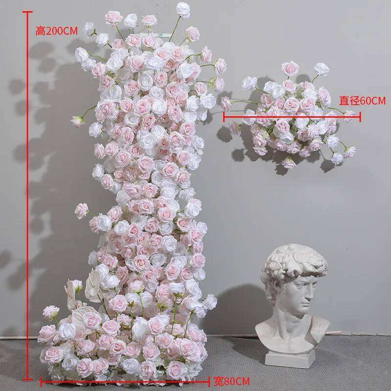 5D Luxury Pink White Wedding Backdrop Arch KT Board Decor Floral Arrangement Floor Flower Row Party Event Props Window Display Y260130