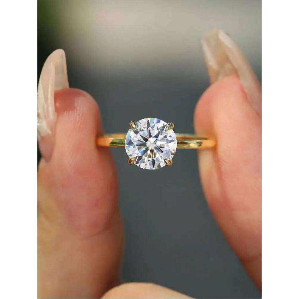 925 Sterling Silver Luxury Shiny 1-3 Carats Round Zircon Ring For Women Engagement Wedding Gorgeous High Quality Fine Jewelry XJ260130