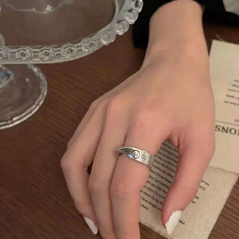 Fashionable Irregular Twist Lucky Number Ring Women's Personalized Party Jewelry XJ260130