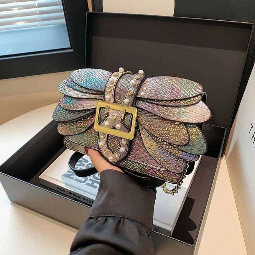 TAURUSCIAGA Commute Crossbody For Women Rivets Chain Small Square Bags High Quality Leather Handbag Serpentine Shoulder Messenger Bag Niche Tote Bag