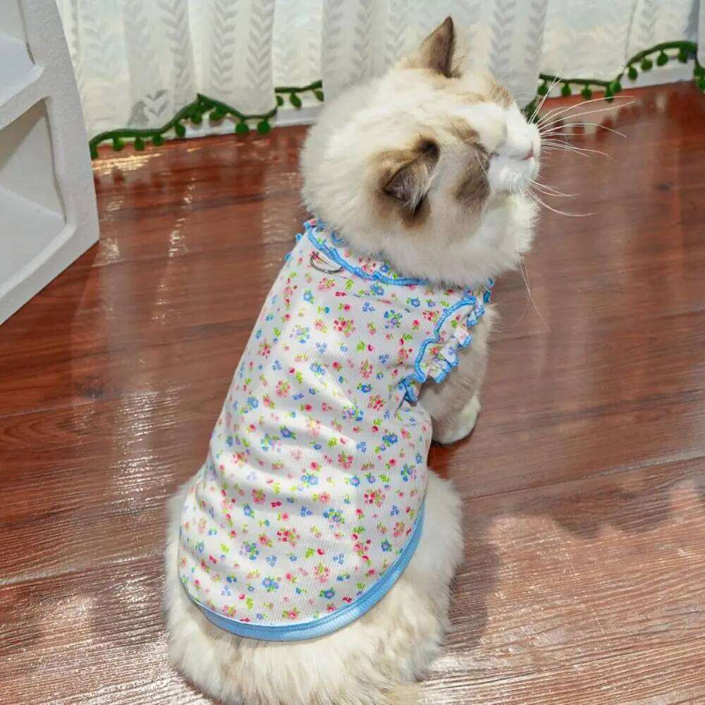 Puppy Floral Vest Summer Pet Princess Dress for Small Medium-sized Dogs and Cats Soft Home Clothes Cake Skirt H260130