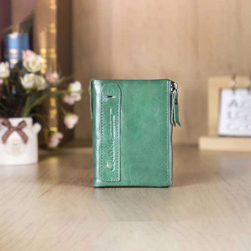 CONTACT'S Genuine Fashion for Woman Bifold Short Purses Credit Card Holder Wallets Leather Coin Purse Money Clip Z260130