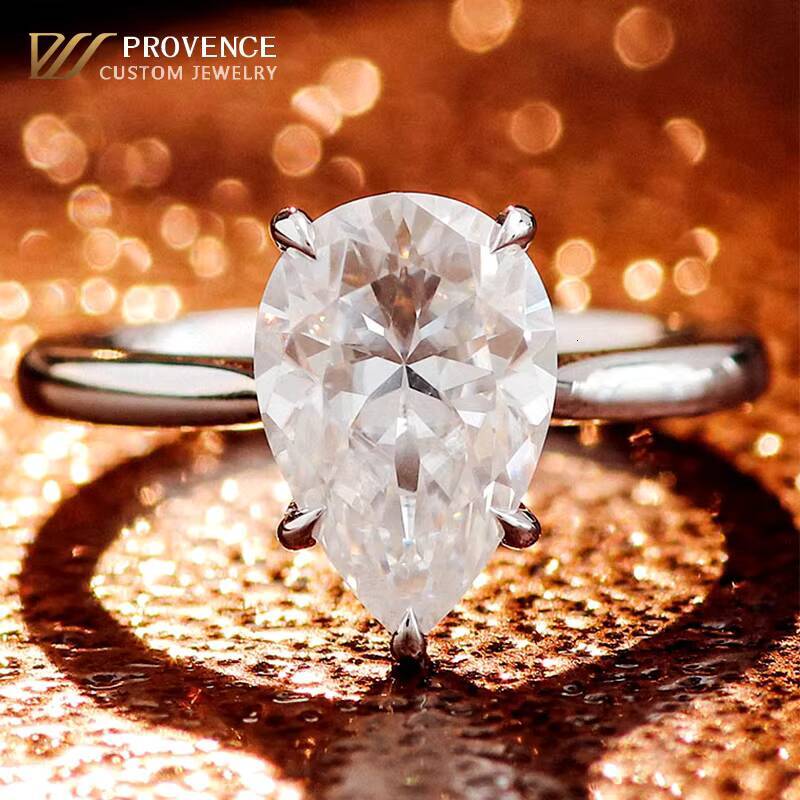 125carat Moissanite Ring 18k Gold Wedding Ring Pear Cut D VVS1 Diamond Ring for Women Internet Celebrity Bride Engagement Ring