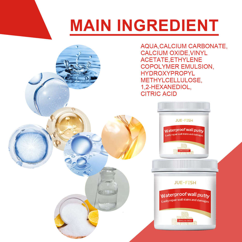 JUE-FISH 300g Home Wall Renovation Graffiti Cover Waterproof Mildew Crack Repair Paste S260130