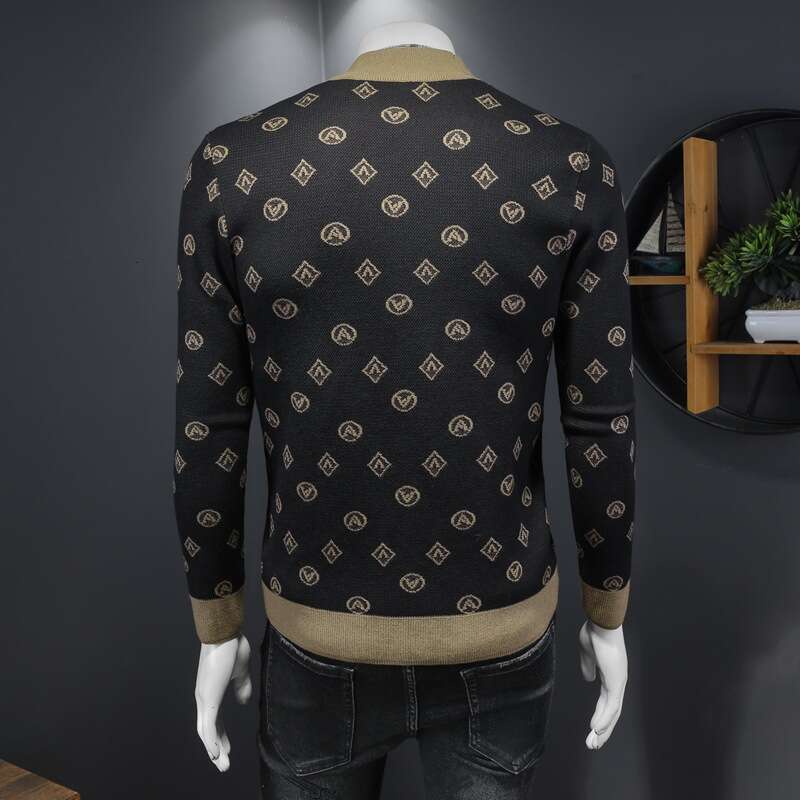 Autumn Winter New Men's No Button Cardigan Knitted Wool Youth Fashion Sweater Men