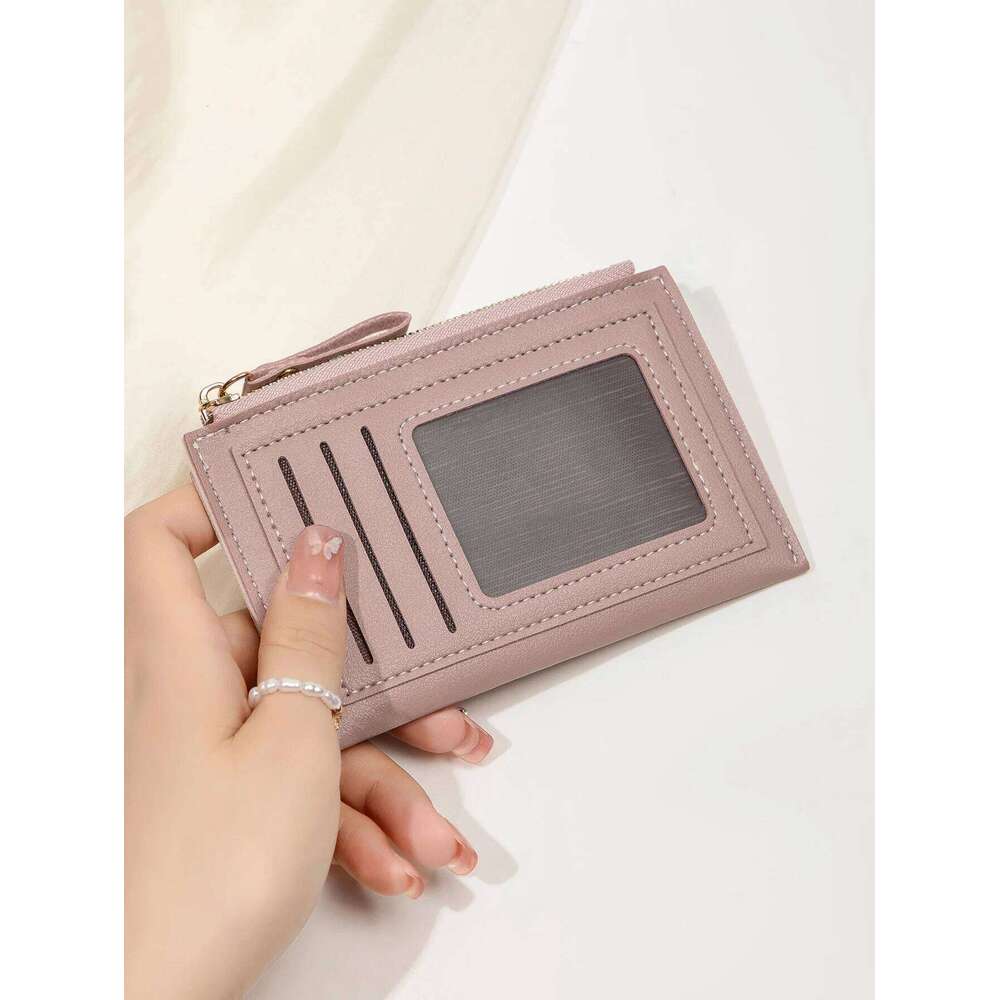 Minimalist ultra-thin coin fashionable and portable PU leather wallet multifunctional credit clip zipper card holder Z260130